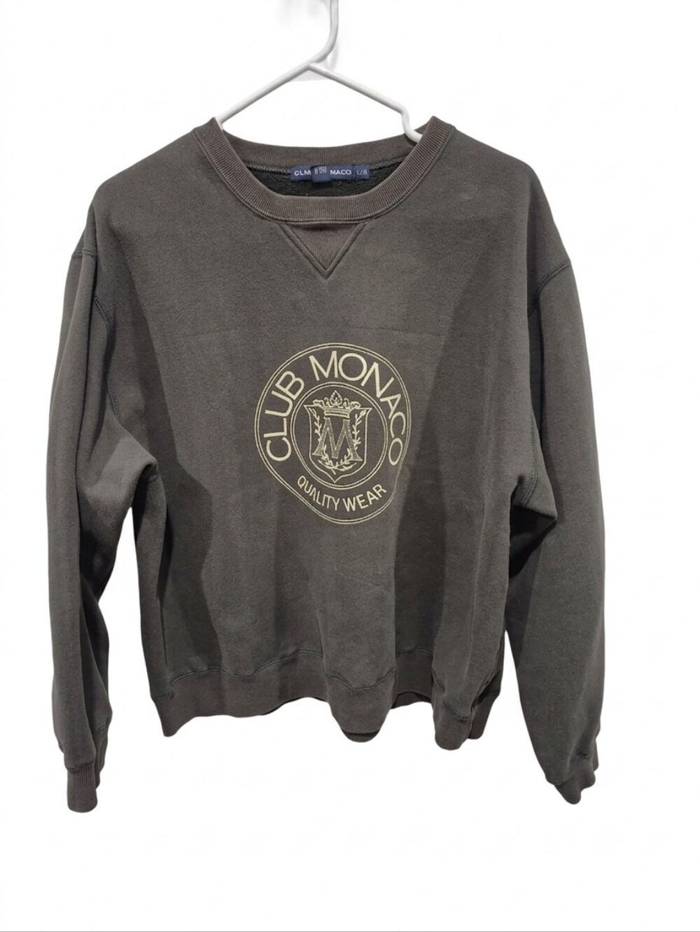 Vintage 90s Club Monaco Crest Logo Crewneck Sweatshirt Size XL